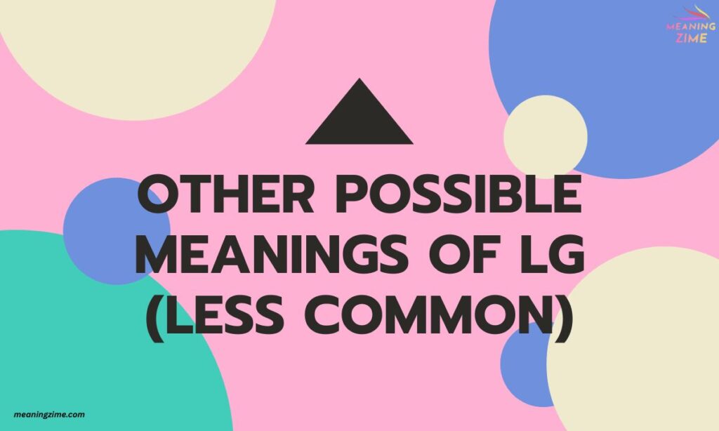 Other Possible Meanings of LG (Less Common)