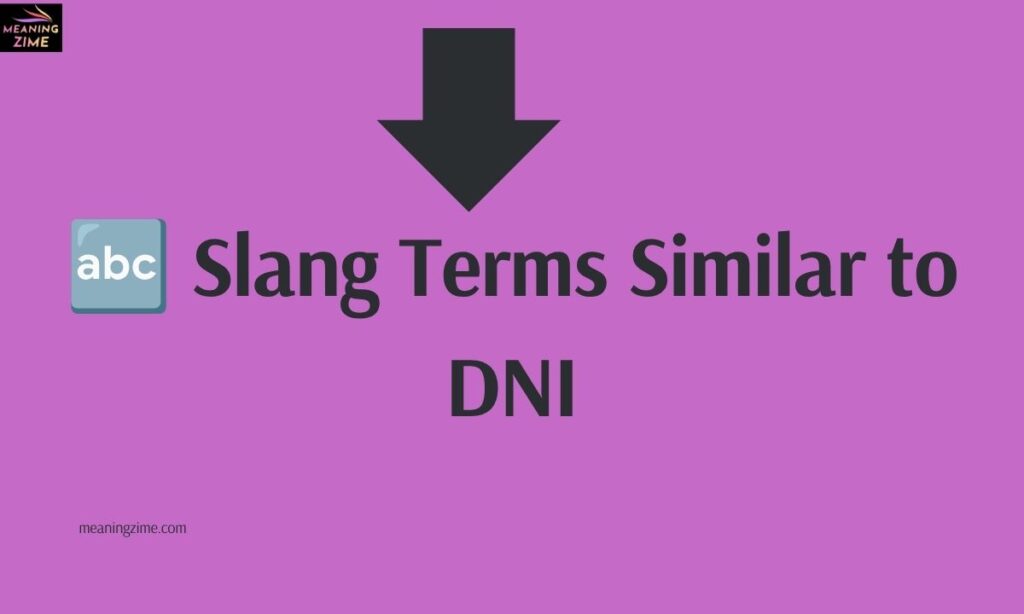🔤 Slang Terms Similar to DNI